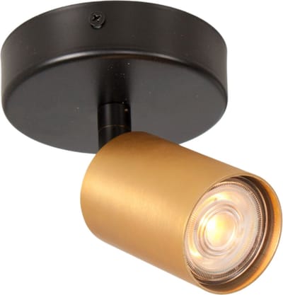 Spot | 11 cm | serie bounce zwart goud | GU10 | goud messing zwart | metaal | accent verlichting
