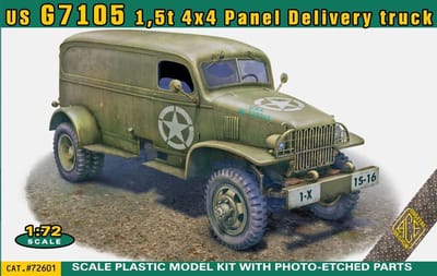 ACE Modelbouwpakket Militaire voertuigen - 72601 US Army G7105 G506 1,5t 4x4 Panel Delivery Truck - Amerikaanse Militaire Vrachtwagen Plastic - 1:72 - Modelbouw