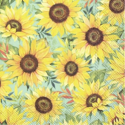 Ihr Feest servetten Zonnebloem - 20x - 3-laags - 33 x 33 cm - Zomer/themafeesten
