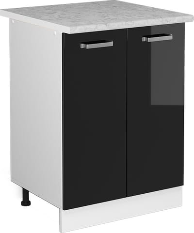 Vicco R-Line Universele onderkast – 60 cm met deuren, met werkblad Zwart hoogglans