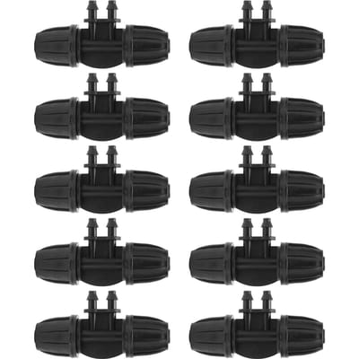 10 STUKS 8/11 naar 4/7 Slangkoppeling 4?Gekartelde Reducerende Connector met Vergrendeling voor Irrigatie black