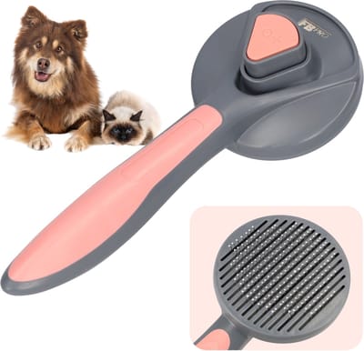 Kattenborstel - Hondenborstel - Dieren kam - Kammen voor huisdieren - Ontwarrende en verzorgende kammen voor honden en katten - Geschikt voor alle vachttypes - Comfortabele handgreep - Ideaal voor het verwijderen van klitten en losse haren - Roze