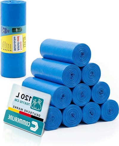 Vuilniszakken - Afvalzakken - Afval Verwijderen - Scheurvast Lekvrij - 120L 100 Stuks - Blauw