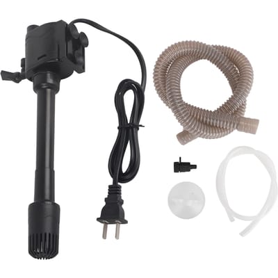 Aquarium 3 in 1 Dompelpomp Beluchting Golf Waterpomp Vissenkom black