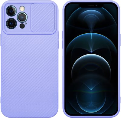 Cadorabo Hoesje geschikt voor Apple iPhone 12 PRO MAX in Bonbon Paars - Beschermhoes van flexibel TPU-silicone Case Cover en met camerabescherming