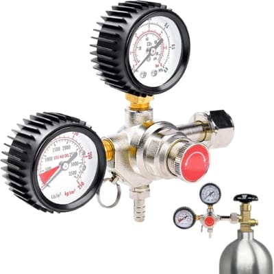 CO2 Drukregelaar voor dranken - Bierdrukregelaar - Drukregelaar met dubbele meter W21.8 voor biertapinstallatie - Biermachine installatie