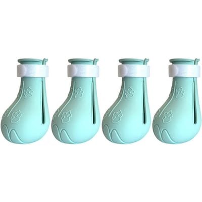 Lot de 4 couvre-pieds de chat multifonctions en silicone pour éviter les rayures et les griffes de chat réglables vert