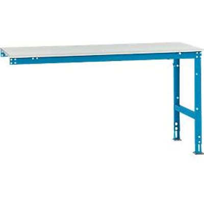 Manuflex aanbouwtafel UNIVERSAL Standaard, 1750 x 800 mm, melamine lichtgrijs, lichtblauw