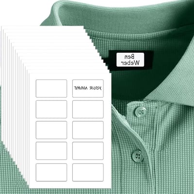 150 stuks kledinglabels voor kinderen en kleuterschool - 5 x 8 cm - gepersonaliseerde stickers - bedrukbaar - afneembaar - laat geen resten achter - overhemden en T-shirts.
