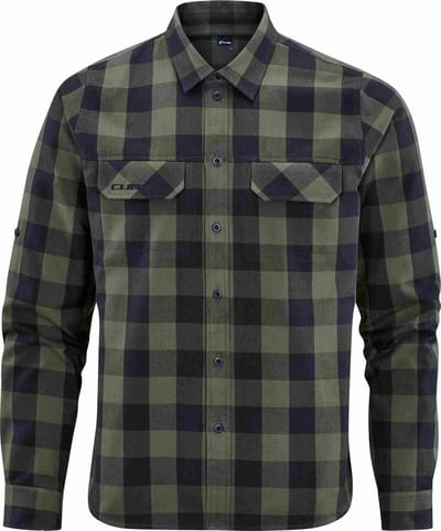 CUBE T-shirt Werkshirt lange mouw olijf Check XXL