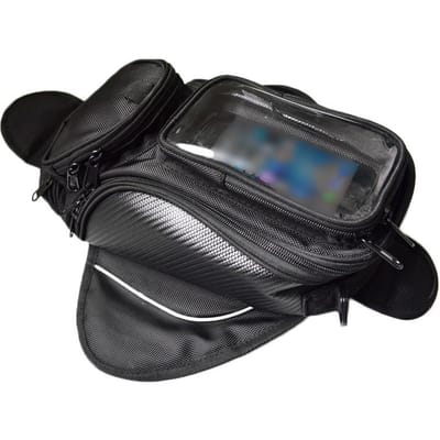 Magnetische motorfietstanktas Waterdicht 6,5 inch touchscreen Telefoonzakje Universele motorfiets zwart