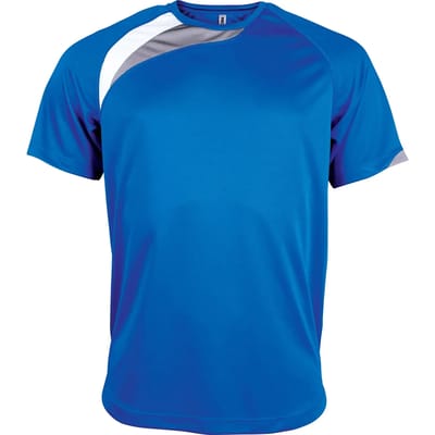 PROACT® Sportshirt korte mouwen kids PA437 - Sporty Royal Blue / White / Storm Grey - 6/8 years (6/8 ans)