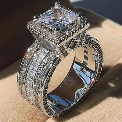 Mode Kristallen Verlovingsring Voor Vrouwen Aaa Witte Zirconia Zilveren Kleur Ring Trend Bruiloft Vrouwelijke Jewerly 6 gray