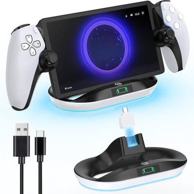 YONO Oplaadstation met RGB Led geschikt voor Playstation Portal - Charging Dock PS5 Portable - Oplader - Standaard