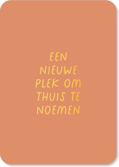 Wenskaart Een nieuwe plek - verhuiskaart - verhuizen - aankondiging - nieuwe woning - set van 10 dezelfde kaarten met goudfolie
