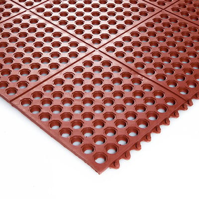 Rubbermagazijn - Anti vermoeidheidsmat - Rood - 90x90cm - Schakelbaar - Werkplaatsmat