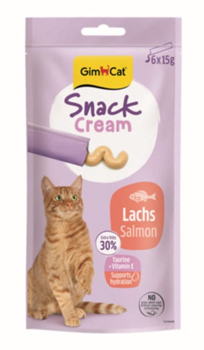 GimCat Kattensnack Cream Zalm - 8 x 6 x 15 gr - Voordeelverpakking