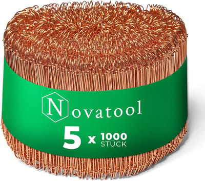 5.000 stuks binddraad met ogen 1 x 120 mm koperen binddraad, robuuste en duurzame gedraaide draad, binddraad, ringdraad, draadlussen, ideaal als bloemistendraad en bloemendraad
