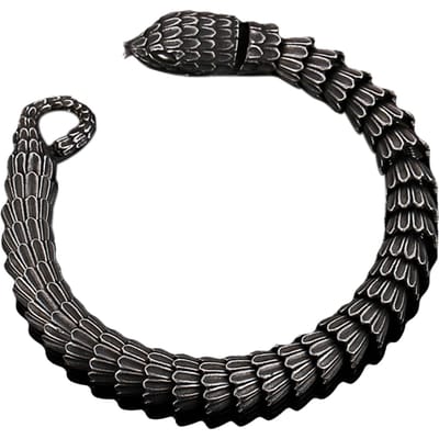 21cm Titanium Stalen Armband Slangvormige Heren Stijlvolle Armband voor Dagelijks Gebruik Zwart black