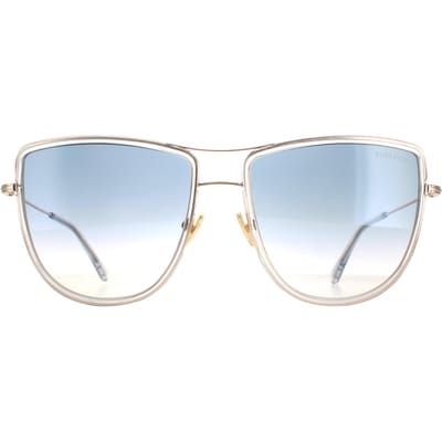 Tom Ford Aviator Dames Shiny Rose Gold Smoke gradiënt Tina FT0759
