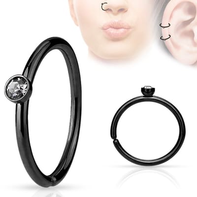 Piercing klein steentje 0.8x8 - zwart - LMPiercings