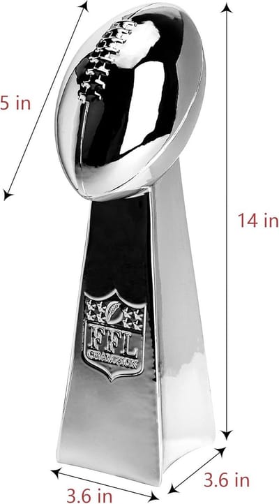 Fantastische Fantasy Voetbal Trofee - Chrome Replica Kampioenschap Trofee - Eerste Plaats Winnaar Award - Verkrijgbaar in 2 Maten