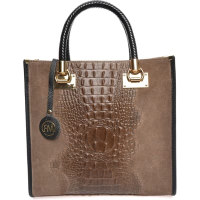 Roberta M Beige Rundleer Tas