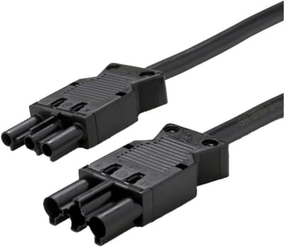 Wieland GST18-3 Koppelsnoer - GST18-3 (v) naar GST18-3 (m) - 3x1.50mm² - 2m - Zwart