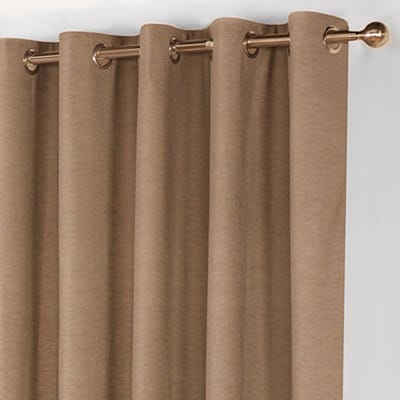 Maroyathome LEMONI - Gordijn - Verduisterend - met Ringen - kant en klaar - 150 x 260 cm - 150 cm breedte en 260 cm lengte - Licht Taupe - 1 Stuk