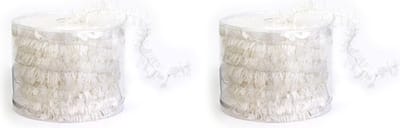 Kerstslinger - 2x - dun - wit - 700 x 3.5 cm - guirlande folie - kerst versiering