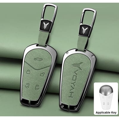 Nieuw Model Zinklegering Leer Auto Sleutelhoes Cover Shell Fob Voor Voyah Free I-Land Dreamer - Beschermer Sleutelhanger Accessoires