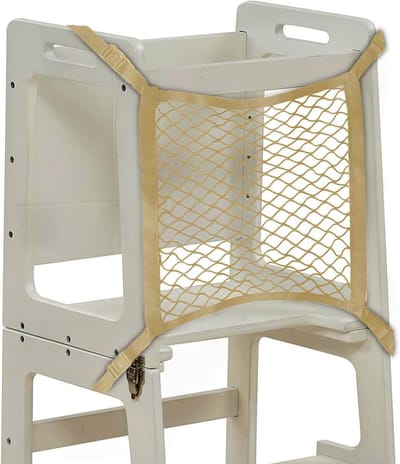 Peuters toren veiligheidsnet - veiligheidsnet voor peuters toren - keuken stap gereedschap peuters/kind (beige) (beige, 17" B x 17" H)