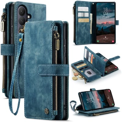 CaseMe Hoesje - Geschikt voor Samsung Galaxy S26 Hoesje - CaseMe C30 Book Case met Portemonnee - Blauw