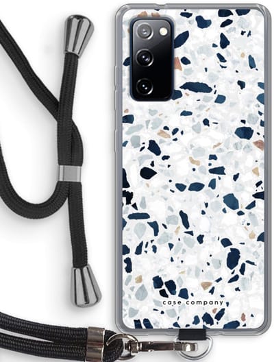 Case Company® - Hoesje met koord geschikt voor Samsung Galaxy S20 FE / S20 FE 5G hoesje met Koord - Terrazzo N°1 - Telefoonhoesje met Zwart Koord - Bescherming aan alle Kanten en Over de Schermrand
