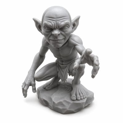 Gollum Beeldje 15 cm – Geïnspireerd op Lord of the Rings – Fantasy Decoratie – Verzamelobject – Cadeau voor Fans – Gedetailleerde Miniatuur Sculptuur – Grijs