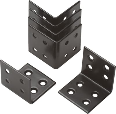 Wovar Schutting Hoekjes 40 x 40 mm Zwart Tuinscherm Beslag | 6 Stuks