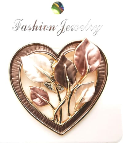 - Magneet - broche - elegant - hartje - Goud/bruin kleur voor omslagdoek, sjaal en vest te sluiten