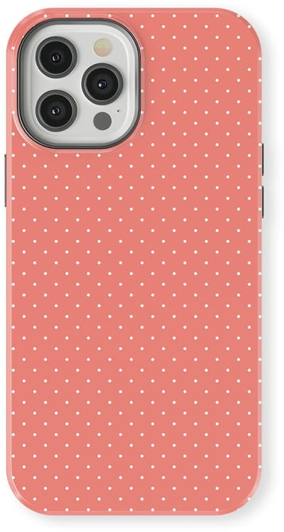 Micro Dots Tough Hoesje geschikt voor iPhone 12 Pro | Geschikt Voor Mag | Stippen Motief Backcover geschikt voor iPhone 12 Pro Soft Coral