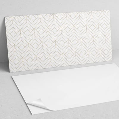 Coloray Wandpanelen Zelfklevend - Geometrisch diamantpatroon PVC Wandpaneel - 100 cm x 50 cm - Romig Wandbekleding Zelfklevend - 1 stuk - Mozaïeken Wandpanelen Zelfklevend - Keuken Wandpanelen - Wandpanelen Badkamer