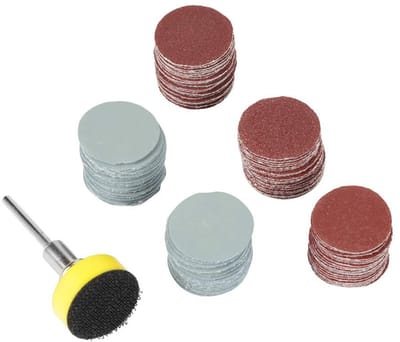 Dailygoods- Schuurpapier Set 100 Stuks - Schuurpapier 25mm - Schuurpapier Fijn - Schuurpapier voor Metalen/Niet-Metalen - Schuren/Polijsten - Geschikt voor Kunststeen/Hout/Auto's - Schuurdiscs