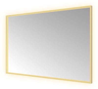 Hotbath &More SQU128 Square spiegel 120x80cm met verlichting, spiegelverwarming, kleurwissel, dimbaar en afstandsbediening geborsteld messing PVD