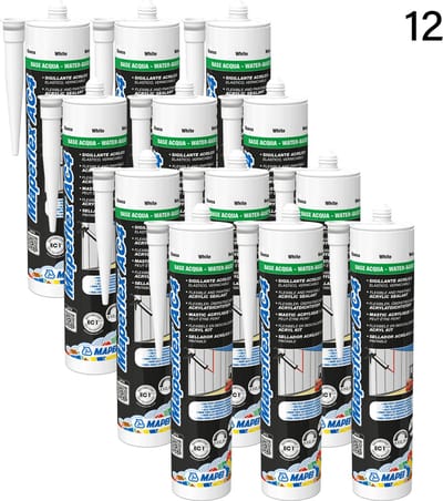 MAPEI Mapeflex AC4 Acrylaatkit Multipack - Voor Afdichten Van Voegen - Kleur 100 White - 310 ml - 12 Stuks