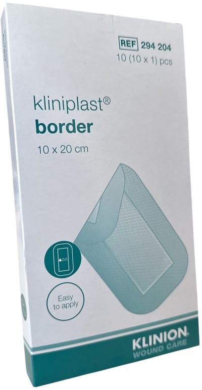 Klinion Kliniplast Nonwoven Border eilandpleister 10 x 20cm wit - 10 stuks steriel verpakt