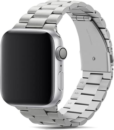 Mobiq - Luxe Metalen Bandje geschikt voor Apple Watch 38 mm - zilver