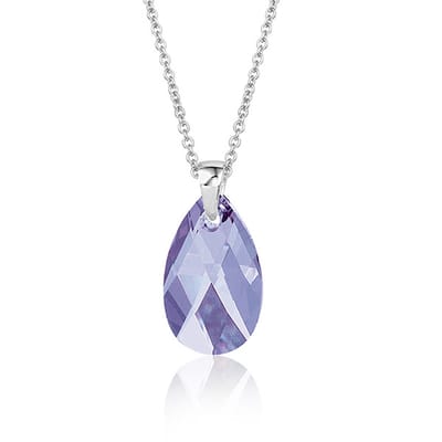 Montebello Ketting Jan DZ569H - Swarovski Druppel - 925 Zilver Gerhod. - 16mm - 50cm