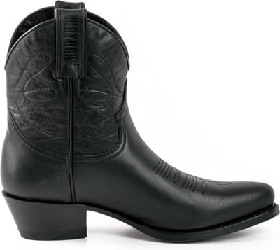 Mayura Boots 2374 Zwart/ Dames Cowboy fashion Enkellaars Spitse Neus Western Hak Echt Leer Maat EU 37