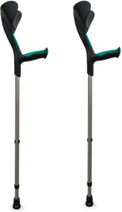 2 Advance Crutches Pack Anatomic Rubber Handle Green