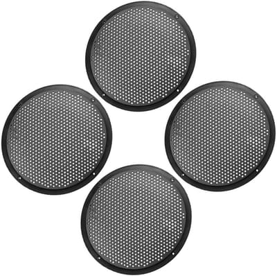 4 stuks 8 inch Plastic Audio Speaker Cover Mesh Subwoofer Grill Hoorn Bescherming Decoratieve Cirkel Grille Protector Zwart voor Auto en Geluidsinstallatie