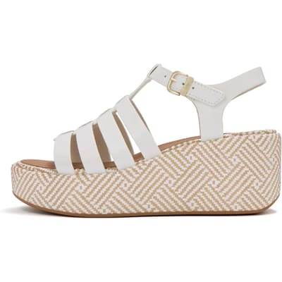 FitFlop Platfforms graphic-weave leather fisherman sandals
