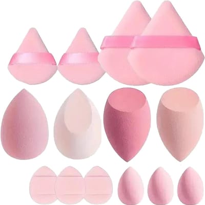 Dailygoods- Make-up Spons 14 Stuks - Beauty Blender - Poeder Puff - Zachte Spons - Nat/Droog Gebruik - Kleurmix - Beautyblender